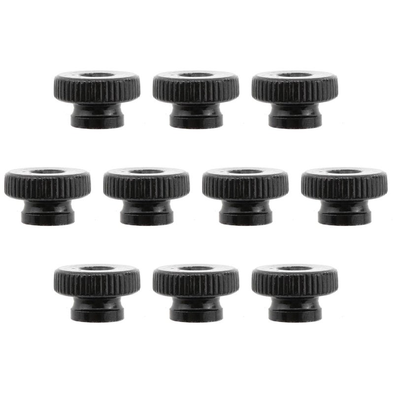 MEETOOT 10pcs Knurled Thumb Nuts M4 x 0.7mm Black Metal Round Knobs Hand Nuts for 3D Printer Parts - Image 1